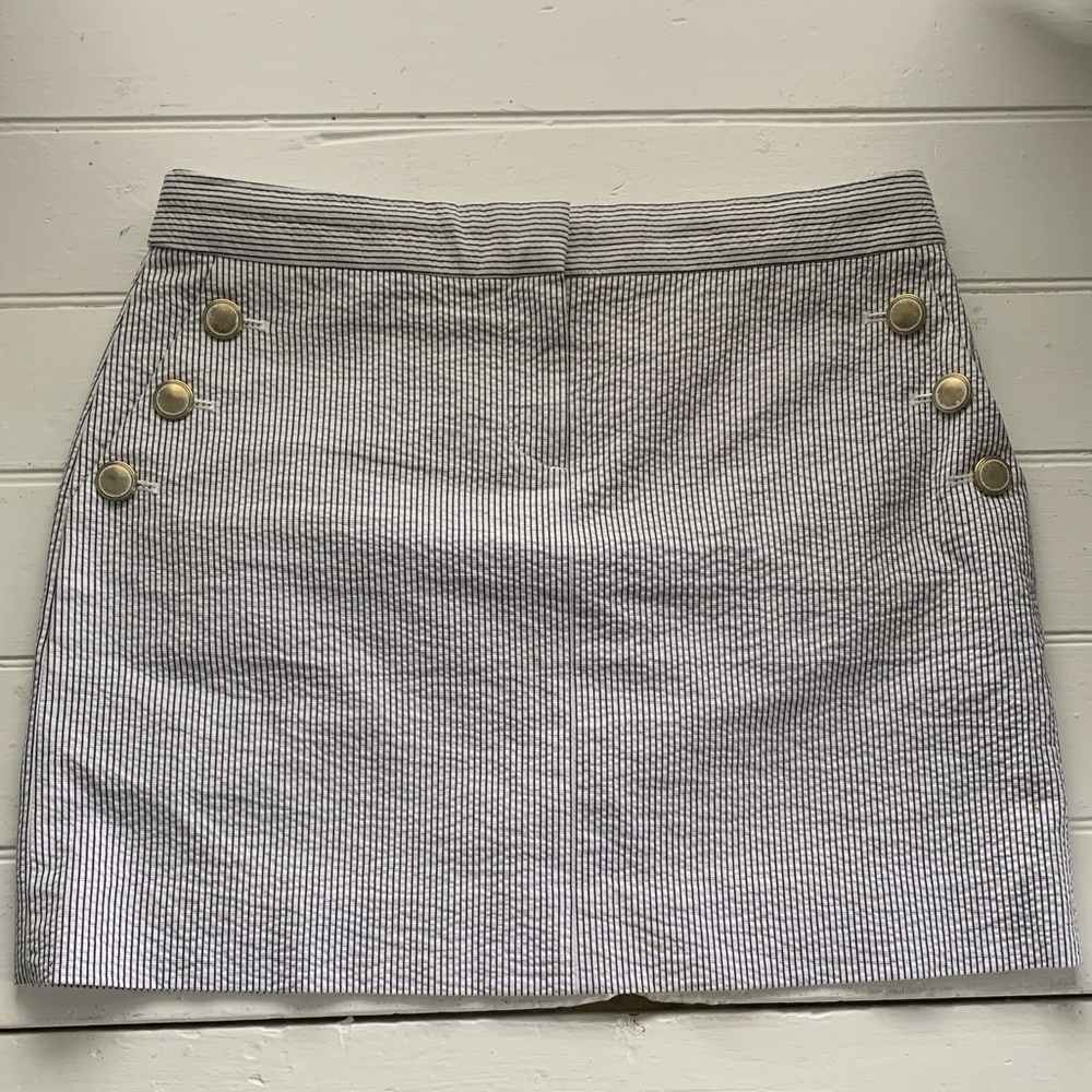 Jcrew navy seersucker skirt